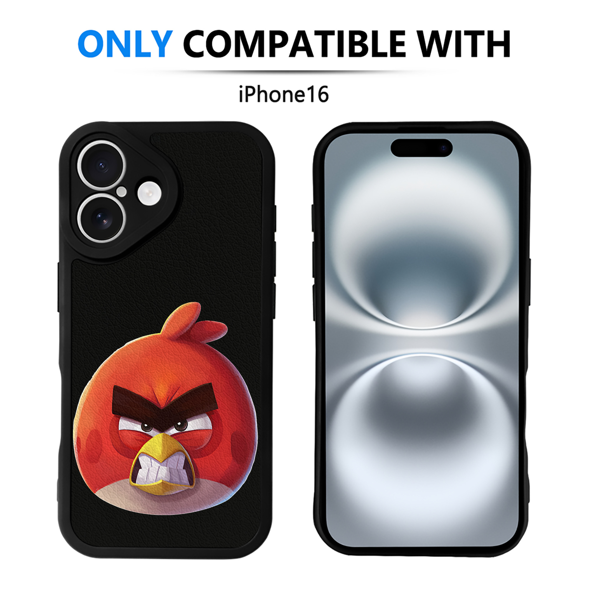 （画像用） Angry Birds アングリーバード 【iPhone 16シリーズ対応】シリコンスマホケース（レザー調） 材質：シリコン